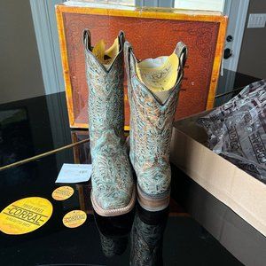 Corral Butterfly Turquoise Inlay Boots